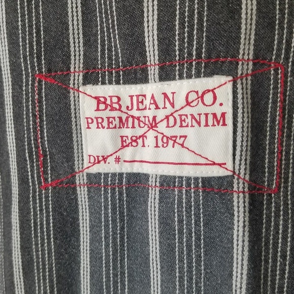 Vintage Bugle Boy Mens L Striped Button Up Front - Picture 3 of 6